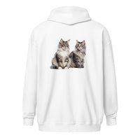 Sweat à capuche épais unisexe à fermeture éclair Maine Coon - La boutique du Maine Coon