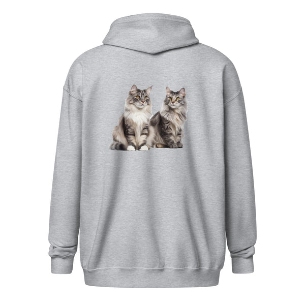 Sweat à capuche épais unisexe à fermeture éclair Maine Coon - La boutique du Maine Coon