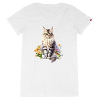 T-shirt Femme Maine Coon Made in France - La boutique du Maine Coon