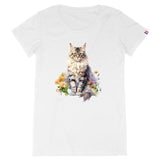 T-shirt Femme Maine Coon Made in France - La boutique du Maine Coon