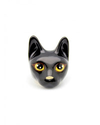 Bague chat de luxe noire - Bagues