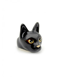Bague chat de luxe noire - Bagues