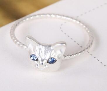 Bague chat strass