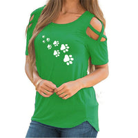 T-shirt sexy traces de pattes de chats - Vert - Hauts
