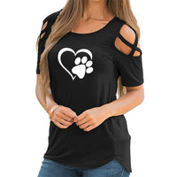 T-shirt sexy Coeur de chat - Noir - Hauts
