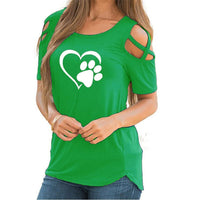 T-shirt sexy Coeur de chat - Vert - Hauts