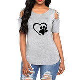 T-shirt sexy Coeur de chat - Gris - Hauts