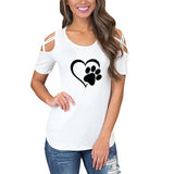 T-shirt sexy Coeur de chat - Blanc - Hauts