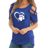 T-shirt sexy Coeur de chat - Bleu - Hauts