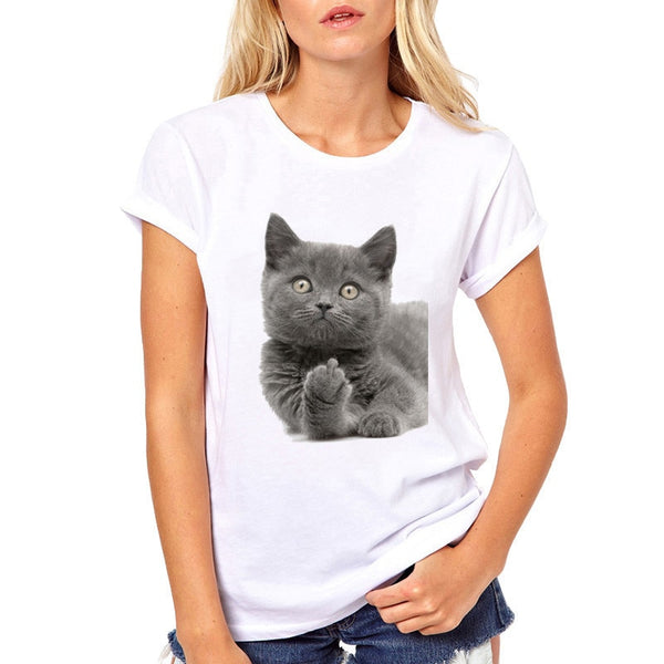 T-shirt chat doigt d’honneur - T-shirt