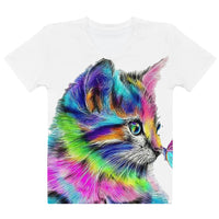 T-shirt chat multicolore
