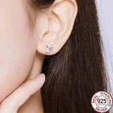 Boucles d'oreilles chat en diamant synthétique - Boucles d oreilles | La boutique du Maine Coon