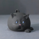 Chat en céramique - Noir - Statue