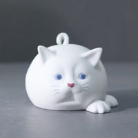 Chat en céramique - Blanc - Statue