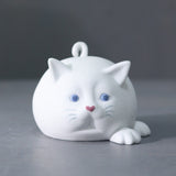 Figurine Miniature Chat avec jarre en porcelaine, figurine collection chat en porcelaine Figurine Miniature Chat avec jarre en porcelaine, figurine collection chat en porcelaine