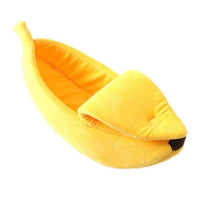 Couchage banane cozy pour chat - Jaune / 55x20x15cm / France