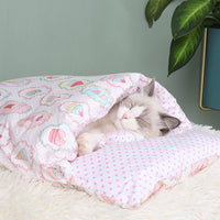 Couchage cocooning pour chat - 65x50cm / Pink ice cream - 