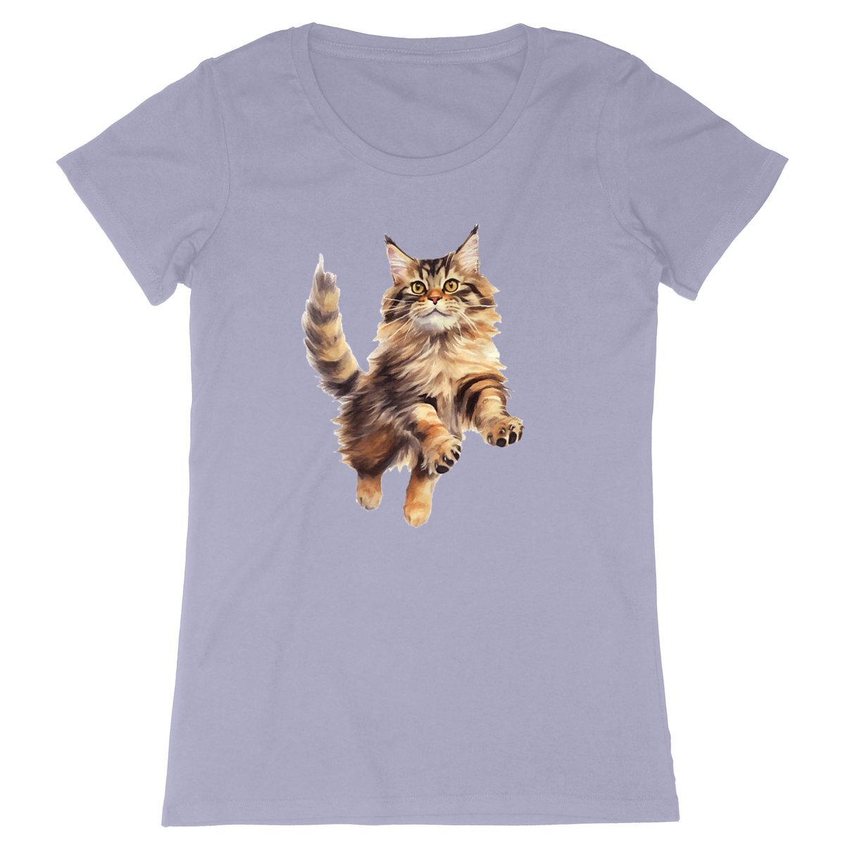 T-shirt Femme Maine Coon bondissant