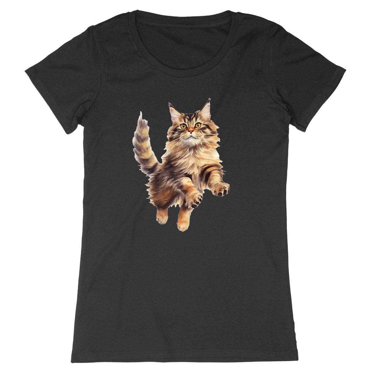 T-shirt Femme Maine Coon bondissant