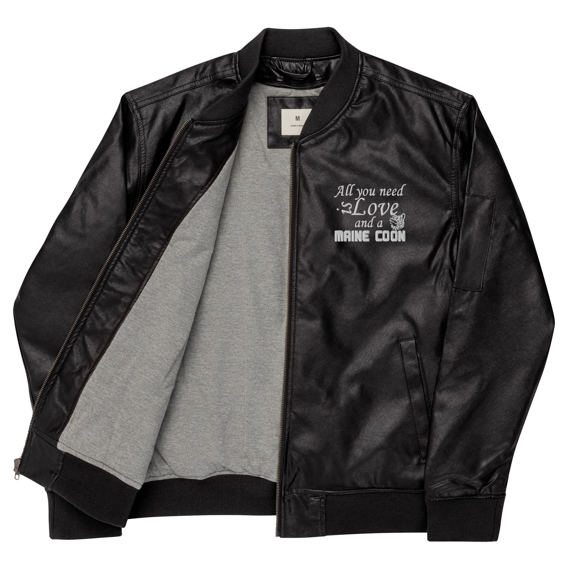 Veste Bomber en cuir Maine Coon