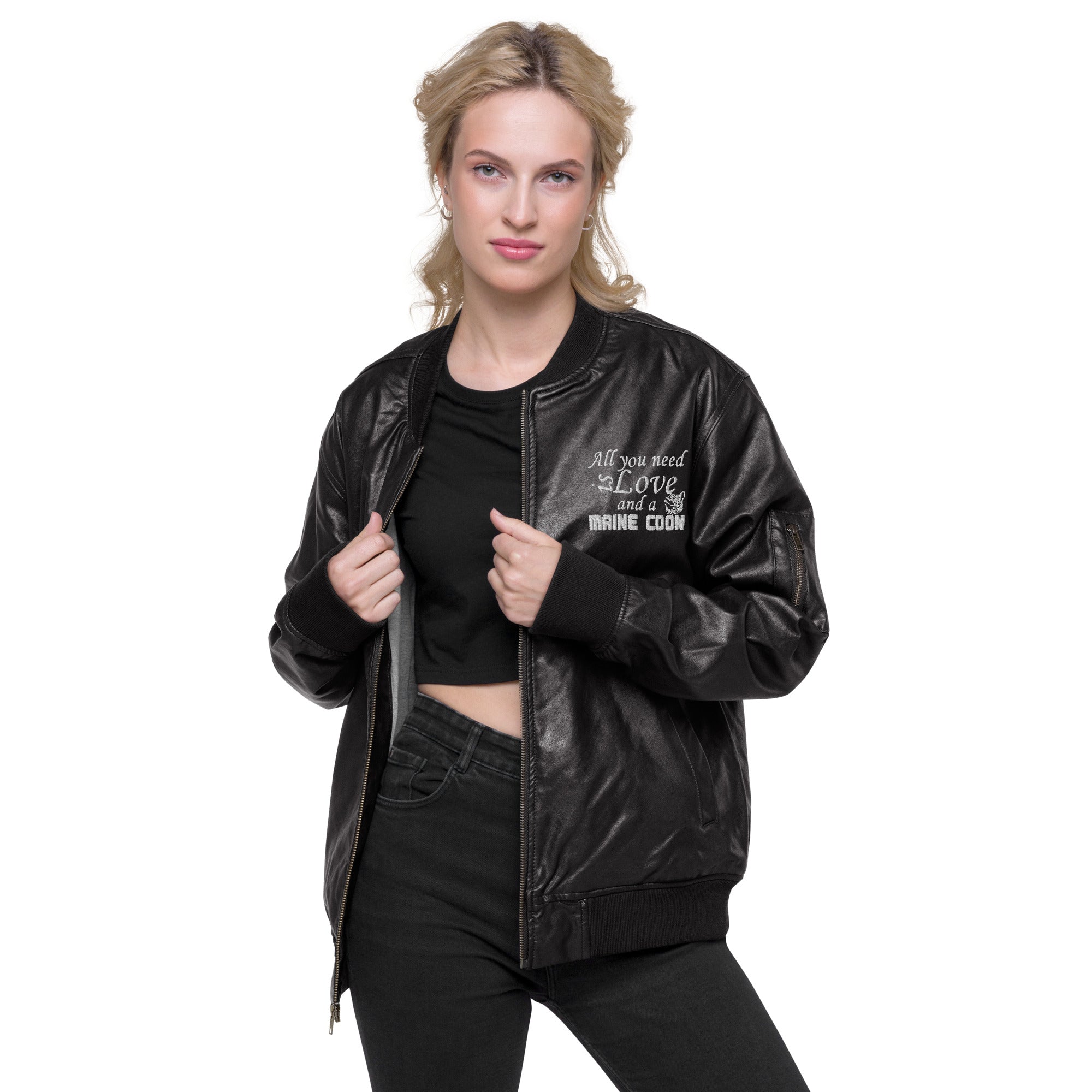 Veste Bomber en cuir Maine Coon