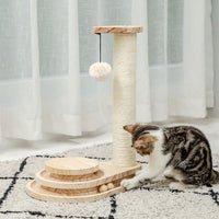 Grattoir et jeu en bois - Arbre à chats