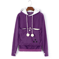 Sweat à Capuche Femme Avec Poche Kangourou Pour Chat/chien - Polaire Douce, Ample, Automne/hiver