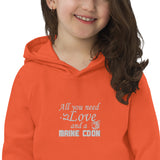 Hoodie pour enfants Love & Maine Coon - Orange / 4Y - 