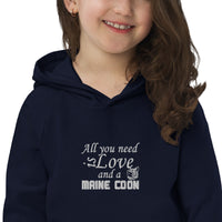 Hoodie pour enfants Love & Maine Coon - Marine / 4Y - 