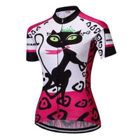 Maillot velo chat pour femme - Rouge / L - Maillot cyclisme