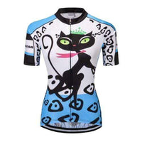 Maillot velo chat pour femme - Bleu / L - Maillot cyclisme