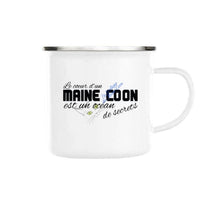 Mug émaillé Maine Coon Coeur de Maine Coon Exclusif - Mug | La boutique du Maine Coon