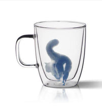 Mug en verre soufflé avec un chat - Mug | La boutique du Maine Coon