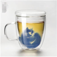 Mug en verre soufflé avec un chat - Mug | La boutique du Maine Coon