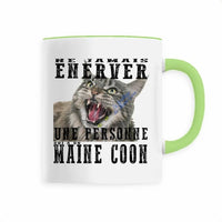 Mug Maine Coon Ne pas énerver - Unique / Vert - Mug