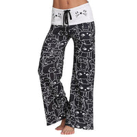 Pantalon large motif chat - Noir / L - Leggings