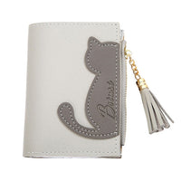 Petit Portefeuille avec un chat en relief - Gris - 
