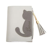 Petit Portefeuille avec un chat en relief - Gris - 