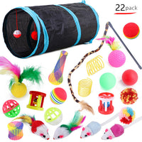 Tunnel + 22 jouets pour chats - Lot 1 / 22 jouets - Jouets 