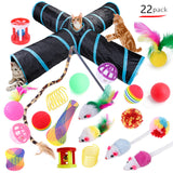 Tunnel + 22 jouets pour chats - Lot 3 / 22 jouets - Jouets 