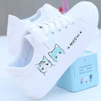Sneakers femme petits chats - Bleu ciel / 36 - Chaussures