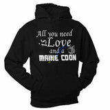 Sweat à capuche "All you need is a Maine Coon" Exclusif | La boutique du Maine Coon