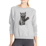 Sweatshirt chat patte levée - Sweat | La boutique du Maine Coon