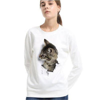 Sweatshirt chaton effet 3D </br>qui regarde sur le côté - Sweat | La boutique du Maine Coon