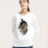 Sweatshirt chaton effet 3D qui regarde sur le côté | La boutique du Maine Coon