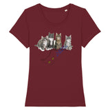 T-shirt 4 chatons Maine Coon - Bordeaux / XS - T-shirt