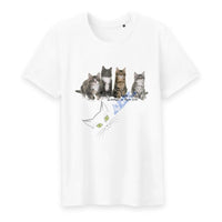 T-shirt 4 Chatons Maine Coon - Blanc / S - T-shirt