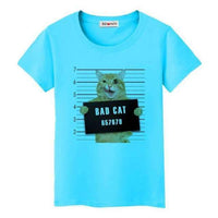 T-shirt Bad Cat - Bleu / S - T-shirt