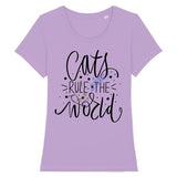 T-shirt Cats rule the world pour femme - Lavande / XS - 