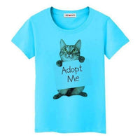 T-shirt chat adopte moi - Bleu / XL - T-shirt